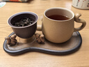萬仟堂（Edenus）高檔陶瓷辦公杯 男女咖啡杯個人家用泡茶杯水杯帶茶盤 舉個栗子 焦茶釉（1杯1漏1盤） 曬單實拍圖