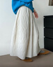蘑菇同學(xué)大碼絎線(xiàn)保暖半身裙女秋冬文藝燈籠裙胖mm花苞裙中長(cháng)款a字傘裙子 杏色 L 建議115-130斤 曬單實(shí)拍圖