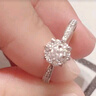 喜鉆七夕禮物鉑金鉆戒女六爪結婚鉆石戒指求婚戒指結婚鉆戒婚戒送女友 【推薦】現貨-50分FG色SI 曬單實(shí)拍圖