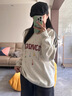 愛 西娜女童衛(wèi)衣春秋2025新款兒童上衣女孩長袖t恤大童秋裝初中生打底衫 米色 150 cm 曬單實(shí)拍圖