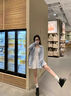 佐敘韓系格子襯衫女夏秋季新款寬松慵懶風(fēng)長袖襯衣外套休閑防曬衫上衣 藍(lán)色 M （85-105斤） 曬單實拍圖