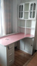 育松實(shí)木電腦桌轉角書(shū)桌書(shū)柜組合家用寫(xiě)字收納書(shū)柜一體桌學(xué)習桌帶書(shū)架 粉色140長(cháng)80寬 加厚桌面 25mm厚 曬單實(shí)拍圖