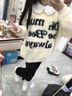 VEOX毛衣女針織衫女2025新款秋冬字母提花學生外套學院風中長款 杏色 M 95-105 曬單實拍圖