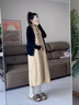 朗茵孕婦裙夏季2025新款寬松可穿長(cháng)款背心連衣裙兩件套開(kāi)衫春秋感 黑色外搭+卡其色連衣裙 XL建議130-145斤 曬單實(shí)拍圖