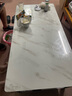 修樂(lè)（XIULE）茶幾客廳家用茶桌鋼化玻璃茶臺(tái)仿巖板大理石茶幾輕奢感小桌子 【玻璃臺(tái)面】白紋理+黑架120cm 曬單實(shí)拍圖