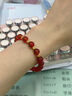 中國黃金（CHINA GOLD）小方糖天然紅瑪瑙手串女金手鏈情人節新年禮物送女友老婆生日 足金小方糖紅瑪瑙手串-8mm 曬單實(shí)拍圖