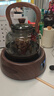 全度耐熱玻璃茶壺木紋把提梁壺蒸煮一體煮茶壺電陶爐煮茶器圍爐煮茶 木紋把提梁壺+康米木紋陶爐 曬單實(shí)拍圖