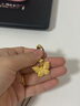 世紀緣珠寶古法黃金吉印蝴蝶足金吊墜鑲嵌莫桑石項鏈七夕禮物送女友 8.17g【贈金色925銀鏈】【克重多退少補】 曬單實拍圖
