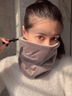 唐獅;TONLION圍脖男士潮保暖脖套針織毛線(xiàn)圍巾女秋冬騎行防風(fēng)加絨加厚套頭防寒 灰色 曬單實(shí)拍圖