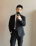 羅蒙高端免燙抗皺西服套裝男士商務(wù)休閑婚禮正裝西服外套上衣服男裝 黑色(西服+西褲+襯衫+大禮包) XL 曬單實(shí)拍圖