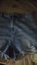 森馬（Semir）牛仔褲女寬松美式熱褲酷颯風(fēng)夏街頭毛邊短褲復(fù)古辣妹103324122010 曬單實(shí)拍圖