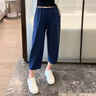 棉致冰絲薄款速干工裝休閑褲子女夏季2025新款高腰顯瘦寬松九分哈倫褲 k142藏藍色【高品質(zhì)26.5】 XL 115-130斤 曬單實(shí)拍圖