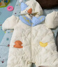 巴拉巴拉童裝嬰兒連體衣寶寶冬裝外出羽絨服服連帽鵝絨萌男童女童 奶白10501-白鵝絨 90 cm 曬單實(shí)拍圖