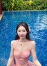 栢啟歆泳衣女連體裙式遮肚顯瘦性感綁帶小胸聚攏顯白少女風(fēng)溫泉度假泳裝 連體吊帶粉色（建議70-120斤） 曬單實(shí)拍圖