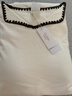 歐迪芬女士睡衣女帶胸墊100%純棉抑菌防螨翻領(lǐng)套頭家居服可外穿米白L 曬單實(shí)拍圖