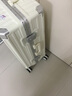 左汀行李箱鋁框拉桿箱加厚結(jié)實(shí)抗壓旅行箱登機(jī)箱大容量學(xué)生密碼箱皮箱 煙白色 26英寸 ，適合5-7天中長(zhǎng)途旅行 曬單實(shí)拍圖