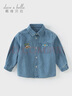 戴維貝拉（DAVE＆BELLA）童裝兒童牛仔襯衫2025秋裝新款小童衣服男童打底衫純棉寶寶襯衣 牛仔藍【現貨】 110 cm（建議身高100-110cm） 曬單實(shí)拍圖