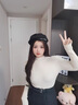 班尼路毛衣女針織打底衫女裝2025秋冬季新款內搭上衣服半高領(lǐng)t恤女 酒紅#純色 M 曬單實(shí)拍圖