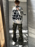 卡圖弛美式高街設(shè)計感迷彩褲子男夏季潮流復(fù)古直筒hiphop微喇工裝牛仔褲 迷彩 XL 曬單實拍圖