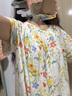 棉綢睡裙女夏薄款2025新款睡衣韓版甜美少女網(wǎng)紅家居外穿裙子QM 白底彩花2301 均碼 (90-140斤內穿) 曬單實(shí)拍圖