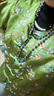 潮衣控花卉蝴蝶刺繡醋酸短外套女2025秋季新品中式圓領(lǐng)釘珠盤扣寬松上衣 綠色 M 115-130斤 曬單實拍圖