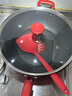 特福（Tefal）炒鍋有鈦不粘鍋家用炒菜鍋少油煙鍋32cm炒鍋佳溫紅心磁爐通用炒鍋 曬單實(shí)拍圖