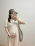 婧麒（JOYNCLEON）孕婦裝連衣裙2025新款孕期孕媽高級(jí)穿搭洋氣套裝大碼裙子女夏 杏色 L 曬單實(shí)拍圖