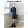 UR七夕2025秋季新款女裝復(fù)古做舊紐扣短袖牛仔襯衫UYU850037 藍(lán)色 M 曬單實(shí)拍圖