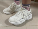 特步（XTEP）女鞋運(yùn)動鞋子女秋季皮面防潑水軟底跑步鞋輕便減震耐磨防滑休閑鞋 帆白/淡霧紫 皮面 38 曬單實(shí)拍圖
