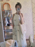 栢啟歆掛脖連衣裙女甜美初戀海邊度假風(fēng)沙灘露肩長(zhǎng)裙夏季2025新款 鈴蘭連衣裙 M 【建議90-110斤】 曬單實(shí)拍圖