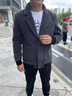 花花公子（PLAYBOY）西服男士秋冬季新款加絨加厚中年商務(wù)休閑短款毛呢西裝上衣外套 灰色【加絨】（與主圖有誤差，介意勿拍） 加厚 3XL 【建議170-190斤】 曬單實(shí)拍圖