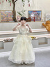 思妙星兒童禮服花童婚紗公主裙女童輕奢小眾小主持人走秀鋼琴演奏演出服 香檳色 140 曬單實(shí)拍圖