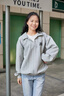 CUOARCHL美式潮牌V領(lǐng)衛(wèi)衣男女款秋冬季休閑寬松假兩件套頭上衣情侶POLO衫 2232杏色（NE01） XL （推薦體重145-165斤） 曬單實(shí)拍圖