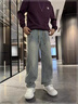 倉石一樹(shù)倉石一樹(shù)潮牌復古彎刀牛仔褲男士2026秋冬新款立體剪裁寬松休閑褲 藍色 XL 曬單實(shí)拍圖