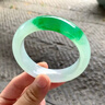 緬甸冰種翡翠帝王綠手鐲圓條滿(mǎn)綠玉手鐲老坑a貨陽(yáng)綠玉鐲子正品女 曬單實(shí)拍圖