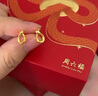 周六福黃18K金耳釘女時尚靈蛇耳飾生肖本命年蛇系列送女友節(jié)日禮物 一對 曬單實拍圖