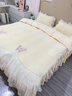 北極絨（Bejirog）牛奶絨四件套床裙款蕾絲花邊被套床單公主風(fēng)床上用品珊瑚絨毛冬季 睡美人—粉 1.8m床 床單款 四件套（被套200*230cm） 曬單實(shí)拍圖