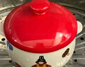 onlycook雙耳陶瓷碗 帶蓋蒸蛋碗燉盅 兒童輔食燕窩蒸盅煲湯小湯盅 紅色 曬單實(shí)拍圖