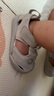基諾浦（ginoble）涼鞋學(xué)步鞋25年夏季男女兒童機能鞋夏日經(jīng)典系列GW1756月光灰 曬單實(shí)拍圖