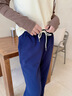 名創(chuàng)優(yōu)品（MINISO）直筒微喇褲女2025秋季新款垂感闊腿休閑運動衛(wèi)褲子高腰顯瘦馬蹄褲 藏青 L 165 (體重115-130斤) 曬單實拍圖