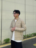 波司登（BOSIDENG）90鵝絨輕薄排骨條羽絨服男短款輕量立領(lǐng)保暖通勤羽絨內膽 原木卡其|7F15 XL 185/104A 體重約155-170斤 曬單實(shí)拍圖