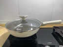 九陽(yáng)（Joyoung）炒鍋炒菜不粘鍋平底鍋煎鍋有鈦鍋電磁爐燃?xì)馔ㄓ?氟鈦瓷玉棠30cm 曬單實(shí)拍圖