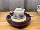希爾庫班紫色鈞瓷窯變復(fù)古陶瓷茶壺蓋碗壺承小型干泡盤家用功夫茶具配件 仿古鈞瓷-梅花壺承 曬單實拍圖