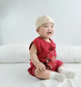 G.DUCKKIDS小黃鴨周歲禮服男寶寶抓周衣服女漢服百日宴百天滿月嬰兒套裝夏季 紅色+香囊 90 建議1~2歲【 80-90cm】cm 曬單實(shí)拍圖