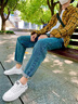 真維斯（Jeanswest）男鞋秋季2025小白鞋男一腳蹬運(yùn)動鞋子男士休閑板鞋 白色42 曬單實(shí)拍圖