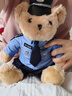 范緹思警察小熊公仔毛絨玩偶公安消防警熊女生日泰迪熊兒童禮物 公安熊【送禮袋】 坐高27CM 曬單實(shí)拍圖