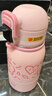 KOKUUN日本品牌保溫杯兒童高顏值吸管便攜水杯316不銹鋼上學(xué)專(zhuān)用水壺 粉色晚霞 500ml 曬單實(shí)拍圖