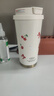 可愛(ài)不銹鋼保溫杯大容量便攜式咖啡杯子雙飲吸管杯學(xué)生女 白色櫻桃小狗500ml 曬單實(shí)拍圖