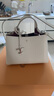 托德斯（TOD'S ）新品 女士超小號托特包手提單肩斜挎包女包禮物女 XBWAPAEL000QRI 9P09 白色T Timeless小T扣掛飾 曬單實(shí)拍圖