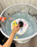 iuu嬰兒游泳桶免安裝 兒童洗澡桶 可折疊泡澡桶家用新生兒游泳池浴桶 【免安裝-透明】超大號+游泳圈 母嬰級面料，耐磨穩固防變形 曬單實(shí)拍圖